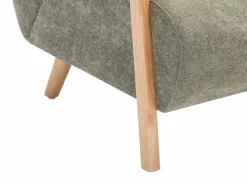 Vente-unique Sillón de tela y madera . Estilo contemporáneo. JULOMO Verde New