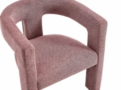 Sillón de tendencia en tela texturizada color rojo FAVINA^Vente-unique Sale