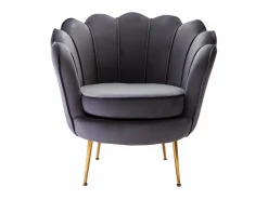 Vente-unique Sillón de terciopelo antracita patas doradas DANDELION Gris antracita Sale
