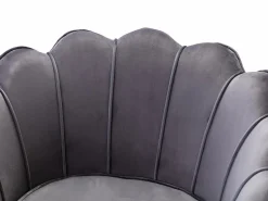 Vente-unique Sillón de terciopelo antracita patas doradas DANDELION Gris antracita Sale