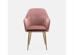 Sillón de terciopelo con patas de metal rosa viejo^Sweeek Discount