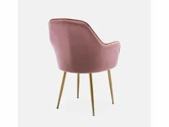 Sillón de terciopelo con patas de metal rosa viejo^Sweeek Discount