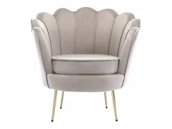 Vente-unique Sillón|Sillón de terciopelo gris estilo art decó DANDELION
