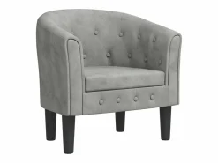 Sillón de terciopelo claro^Clicnbuy Sale