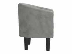 Sillón de terciopelo claro^Clicnbuy Sale