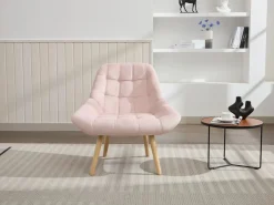 Vente-unique Sillón Escandinavo|Sillón de terciopelo estilo escandinavo capitoné LUOSTO