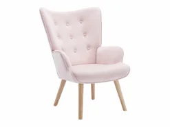 Vente-unique Sillón de terciopelo de estilo escandinavo VATELY Rosa Best