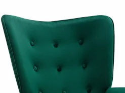 Vente-unique Sillón de terciopelo verde capitoné. Estilo escandinavo. VATELY Verde pino Discount