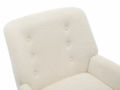 Vente-unique Sillón derecho de tela rizada estilo escandinavo SERINO Blanco Discount