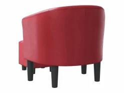 Clicnbuy Sillón diseño de cubo con reposapiés cuero sintético tinto Rojo Best