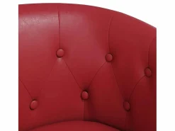 Clicnbuy Sillón diseño de cubo con reposapiés cuero sintético tinto Rojo Best