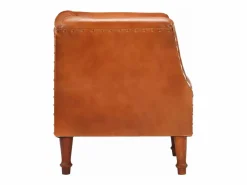 Clicnbuy Sillón diseño de cubo cuero de cabra auténtico marrón Marru00f3n