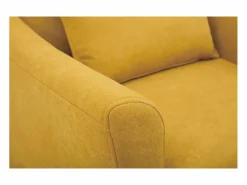 Sillón diseño tejido efecto terciopelo mostaza y roble KATE^Miliboo Hot