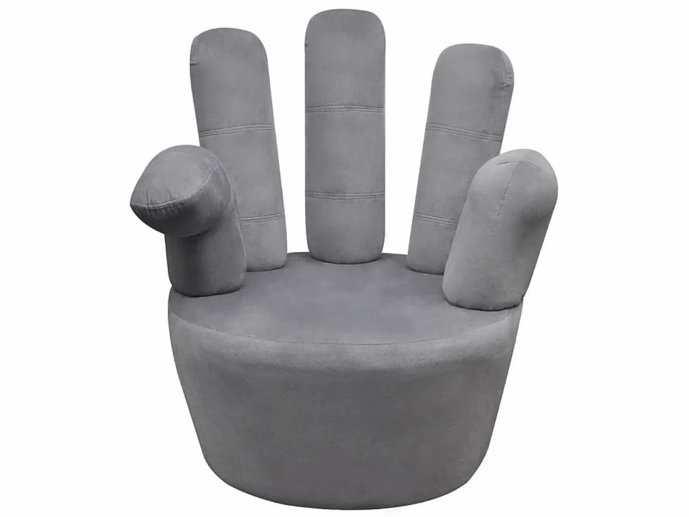 Clicnbuy Sillón en forma de mano de terciopelo Gris Outlet