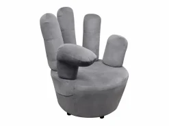 Clicnbuy Sillón en forma de mano de terciopelo Gris Outlet
