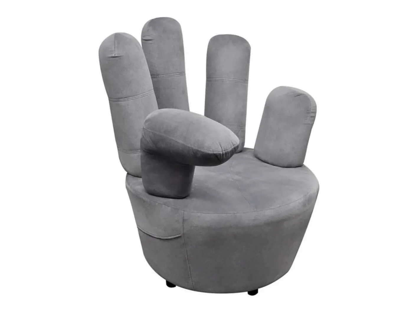 Clicnbuy Sillón en forma de mano de terciopelo Gris Outlet