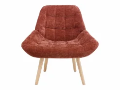 Vente-unique Sillón en tela texturizada color LUOSTO Terracota Hot
