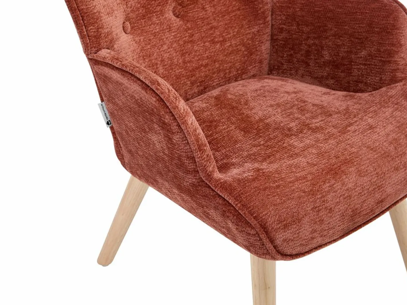 Vente-unique Sillón Escandinavo|Sillón en tela texturizada capitoné VATELY