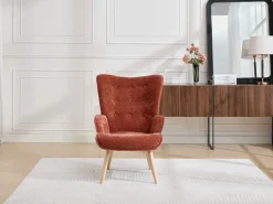 Vente-unique Sillón Escandinavo|Sillón en tela texturizada capitoné VATELY