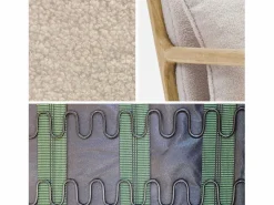 Sweeek Sillón|Sillón escandinavo de madera y tela borreguito