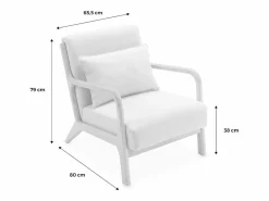 Sweeek Sillón|Sillón escandinavo de madera y tela borreguito