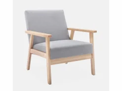 Sillón estilo escandinavo de madera y tela^Sweeek Best