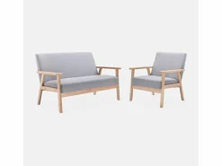 Sillón estilo escandinavo de madera y tela^Sweeek Best