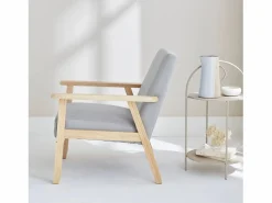 Sillón estilo escandinavo de madera y tela^Sweeek Best