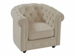 Vente-unique Sillón|Sillón fijo de terciopelo color CHESTERFIELD