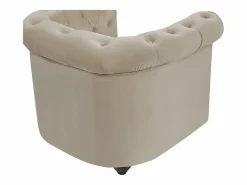 Vente-unique Sillón|Sillón fijo de terciopelo color CHESTERFIELD