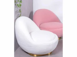 Sillón giratorio de diseño tapizado algodón - Corsica -^Nest Dream Sale