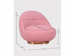 Nest Dream Sillón giratorio de diseño tapizado algodón - Corsica - Gris