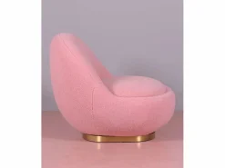 Sillón giratorio de diseño tapizado algodón - Corsica -^Nest Dream Discount