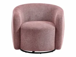 Sillón giratorio de tejido texturado color rojo VEREIDE^Vente-unique Best