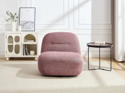 Vente-unique Colección Rouge Passion|Sillón giratorio de tejido texturizado color rojo POZETI