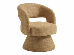 Maison Céphy Sillón|Sillón giratorio de tela texturizada amarillo NAROLIA