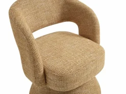 Maison Céphy Sillón|Sillón giratorio de tela texturizada amarillo NAROLIA