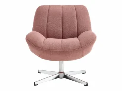 Sillón giratorio de tela texturizada color VOLABO^Vente-unique New