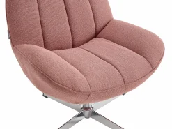 Sillón giratorio de tela texturizada color VOLABO^Vente-unique New