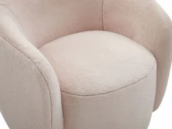 Vente-unique Sillón giratorio en piel sintética de pelo color VEREIDE Rosa Best