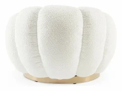 Sillón|Sillón giratorio en tejido efecto bouclé - FLOREL