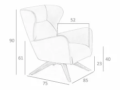Sillón giratorio polipiel marrón 5038^Angel Cerda Sale