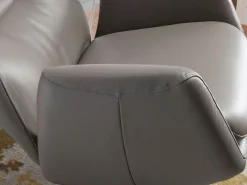 Sillón giratorio reclinable piel gris oscuro 5092^Angel Cerda Outlet