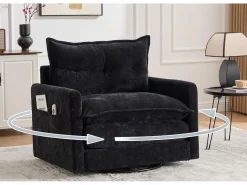 Sillón giratorio XXL (92x74x67 cm) - Rotación 360° - Bolsillo lateral - Capacidad 300 kg^ Sale