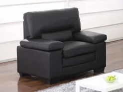 LINEA SOFA Sillón gran confort de piel de búfalo en color MIMAS Negro Sale