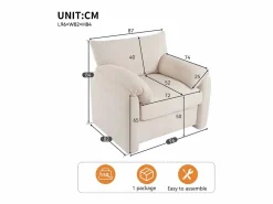 ModernLuxe Sillón|Sillón individual de chenilla -