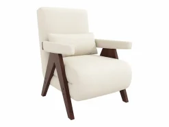 ModernLuxe Sillón individual 64x68,5x93 cm - convertible 3 en 1 - acolchado - lino - beige + marrón Marru00f3n / Blanco Clearance