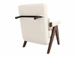 ModernLuxe Sillón individual 64x68,5x93 cm - convertible 3 en 1 - acolchado - lino - beige + marrón Marru00f3n / Blanco Clearance