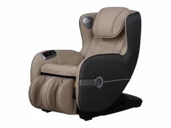 Vente-unique Sillón masaje KASOU piel sintética Bluetooth y LEDs - Sistema gravedad cero - Beige Topo Outlet