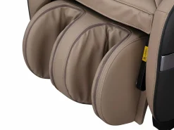 Vente-unique Sillón masaje KASOU piel sintética Bluetooth y LEDs - Sistema gravedad cero - Beige Topo Outlet